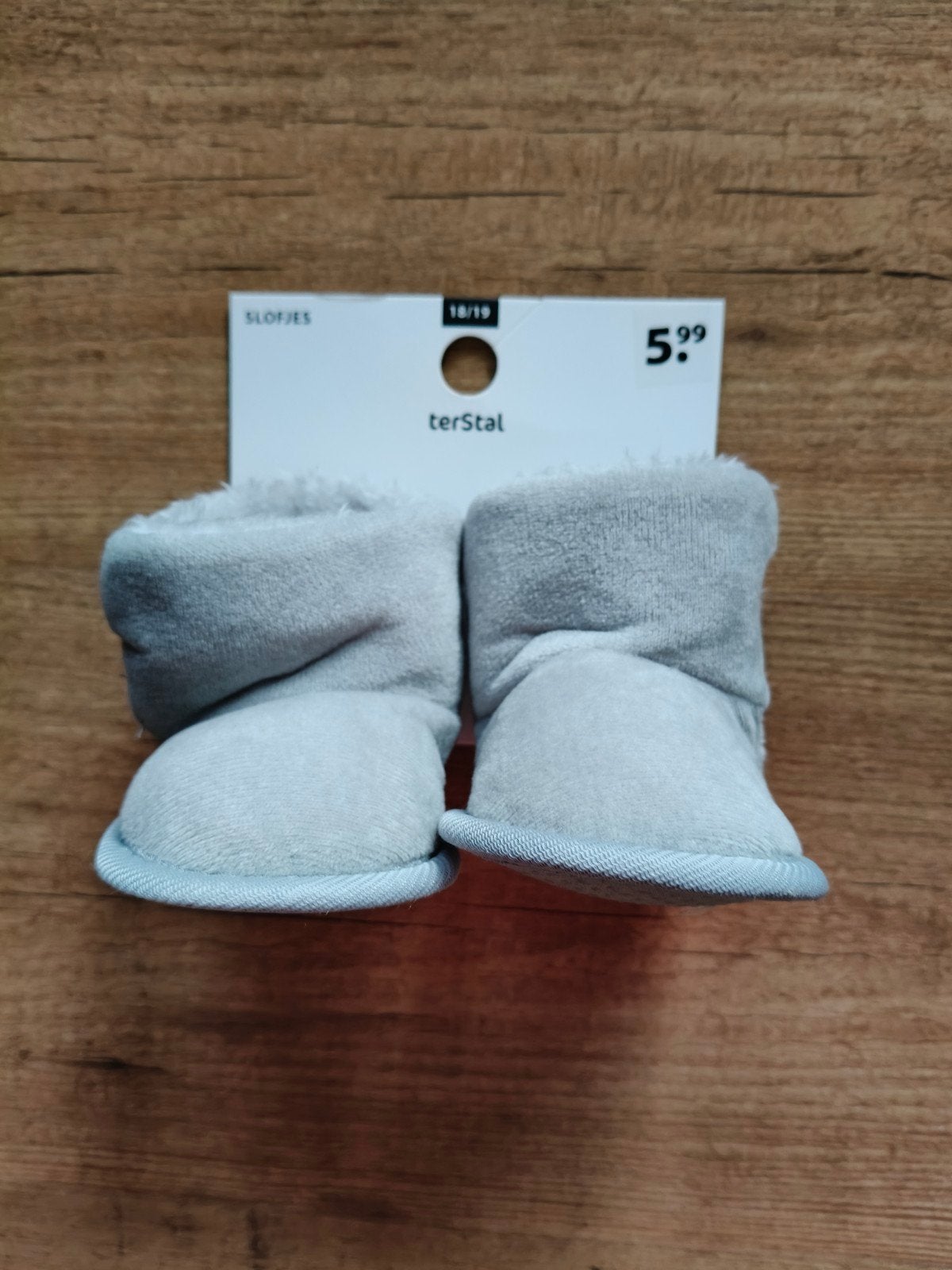 Baby slofjes grijs maat 18/19, Kinderen en Baby's, Babykleding | Schoentjes en Sokjes, Slofjes, Jongetje of Meisje, Terstal, Nieuw