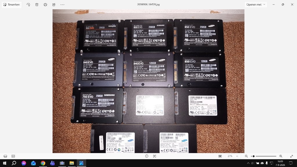 ssd samsung en andere merken 250gb/128gb, Intern, Gebruikt, 120/250/500, Ophalen of Verzenden