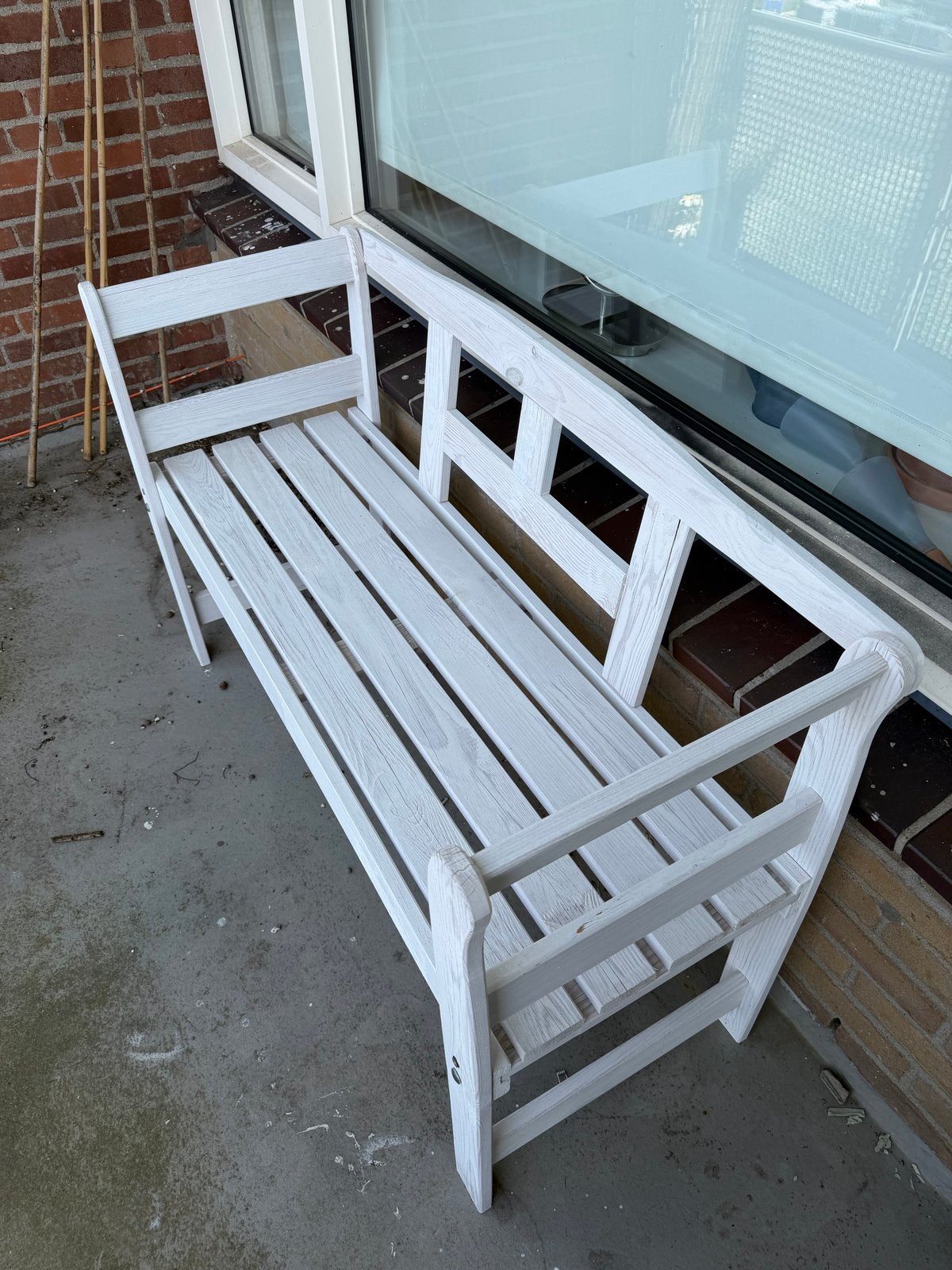 Witte houten tuinbank Sens-Line Friesen, Ophalen, Gebruikt, Hout