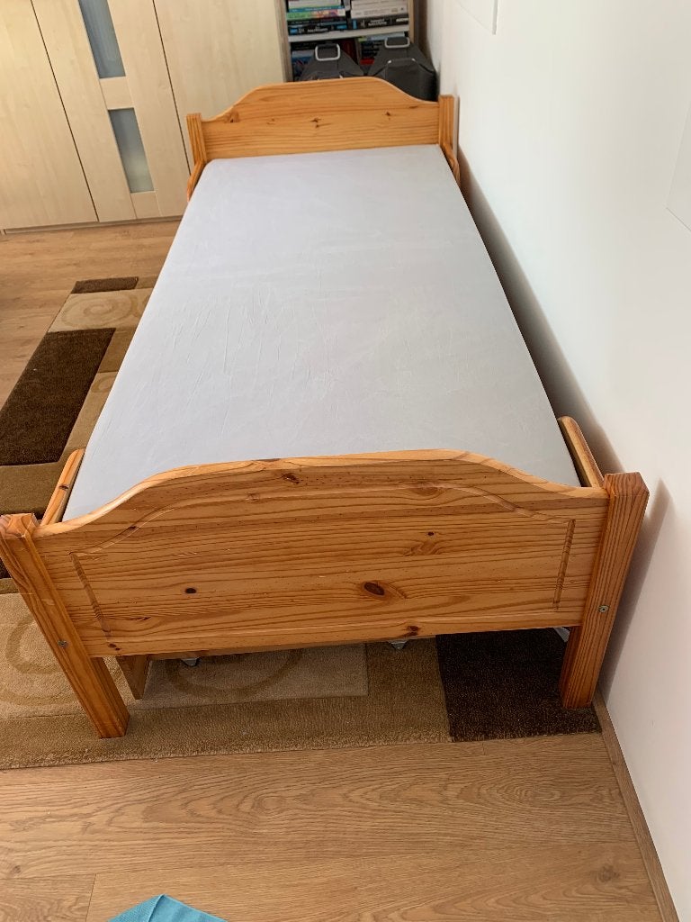 Eenpersoonsbed, Ophalen, 90 cm, Zo goed als nieuw, 200 cm