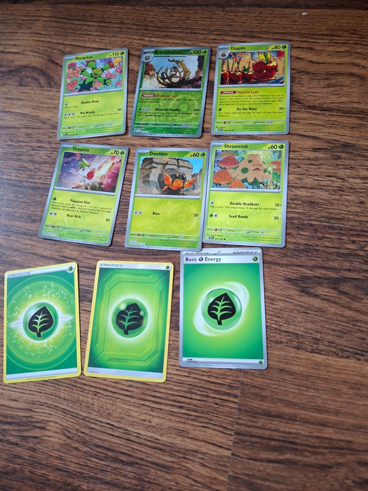 Pokémon Kaarten Set - Maractus, Shaymin, Dwebble, Shroomish, Ophalen of Verzenden, Gebruikt, Meerdere kaarten