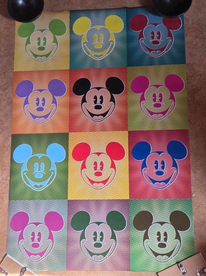 Disney Poster van Mickey Mouse - 91x61cm - Pop Art, Ophalen of Verzenden, Zo goed als nieuw, A1 t/m A3, Muziek