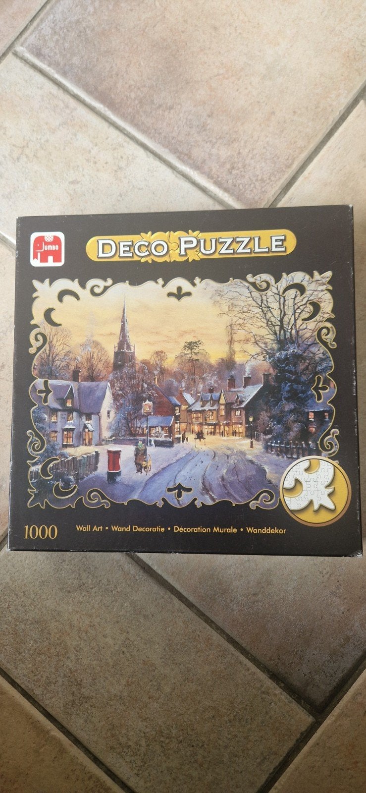 Jumbo Deco Puzzel 1000 stukjes - Winterdorp, Ophalen, 500 t/m 1500 stukjes, Gebruikt, Legpuzzel