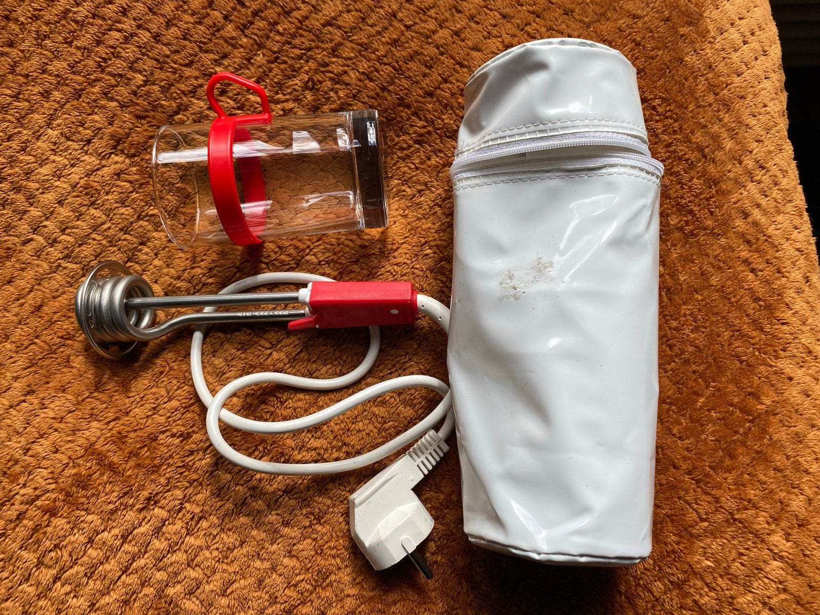 Dompelverwarmer met glas en hoes - Ideaal voor reizen, Minder dan 1 liter, Ophalen of Verzenden, Nieuw