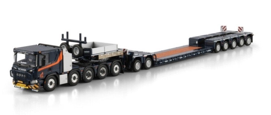 WSI SCANIA P LOW + DIEPLADER + DOLLY - H. VAN DIEREN, Hobby en Vrije tijd, Modelauto's | 1:50, Ophalen, Wsi, ., Nieuw
