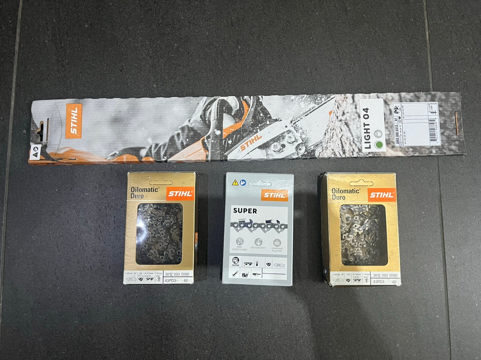Stihl zaagblad 40cm + 2 duro en 1 super ketting, 70 mm of meer, Kettingzaag, Nieuw, Ophalen of Verzenden