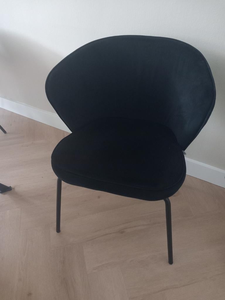 BePureHome stoel zwart fluweel Admit 3 stuks, Ophalen, Zo goed als nieuw, Zwart, Drie