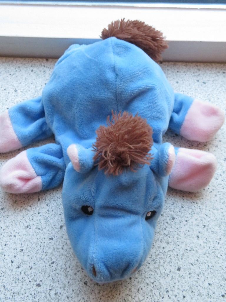 Poppenkastpop Handpop blauwe ezel van Hema zacht velours, Kinderen en Baby's, Speelgoed | Knuffels en Pluche, Zo goed als nieuw