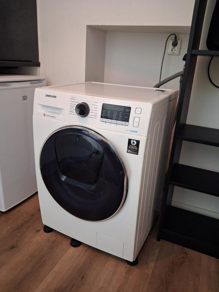 Wasmachine droogcombinatie Samsung Ecobubble, 6 tot 8 kg, Ophalen, Zo goed als nieuw, 85 tot 90 cm