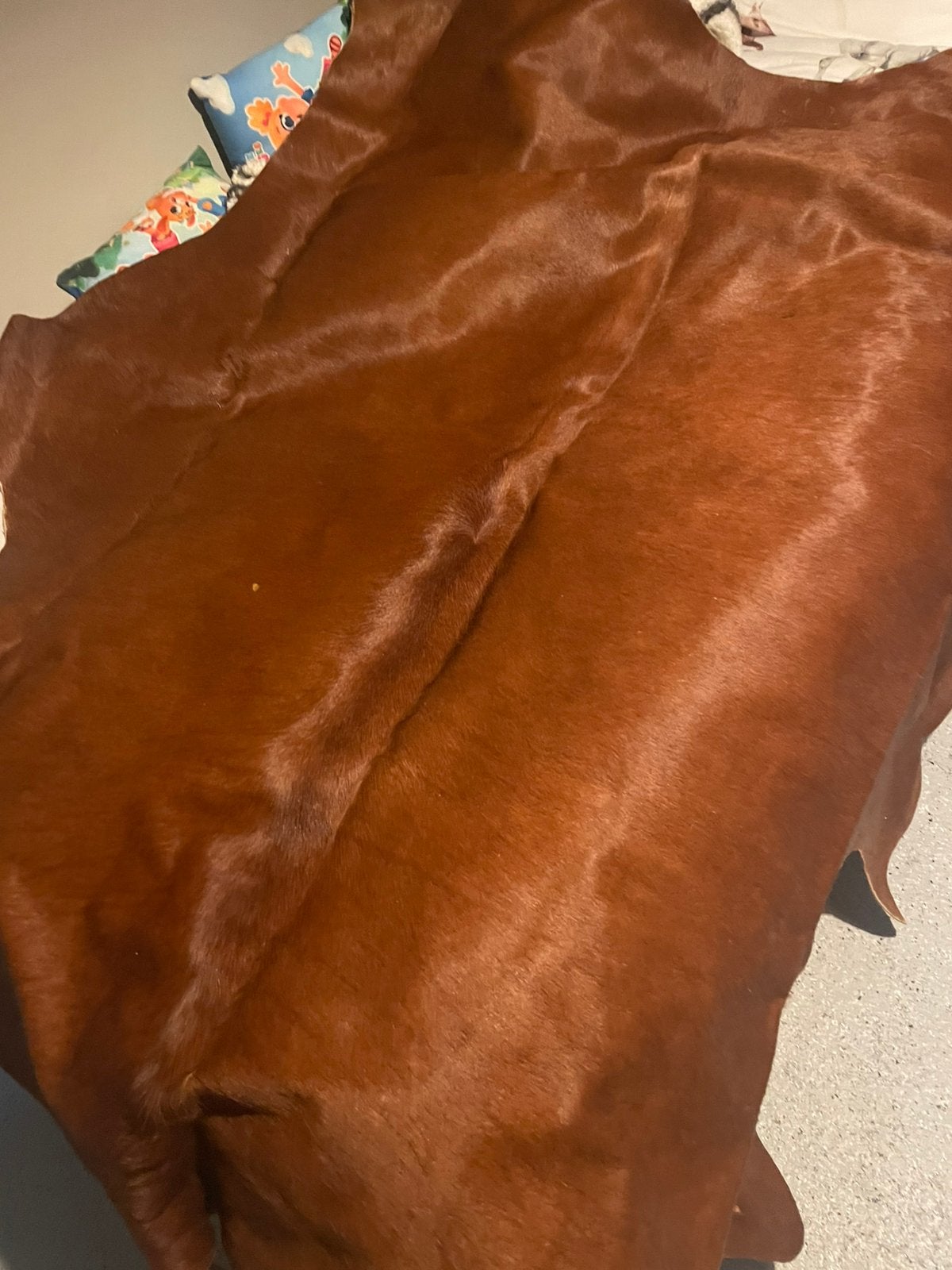 Te koop mooie buffelhuid vloerkleed, Ophalen, Bruin, 150 tot 200 cm, 200 cm of meer