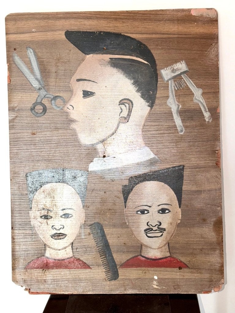 260609 Afrikaans Traditional Barbershop Sign fom Togo, Antiek en Kunst, Ophalen of Verzenden
