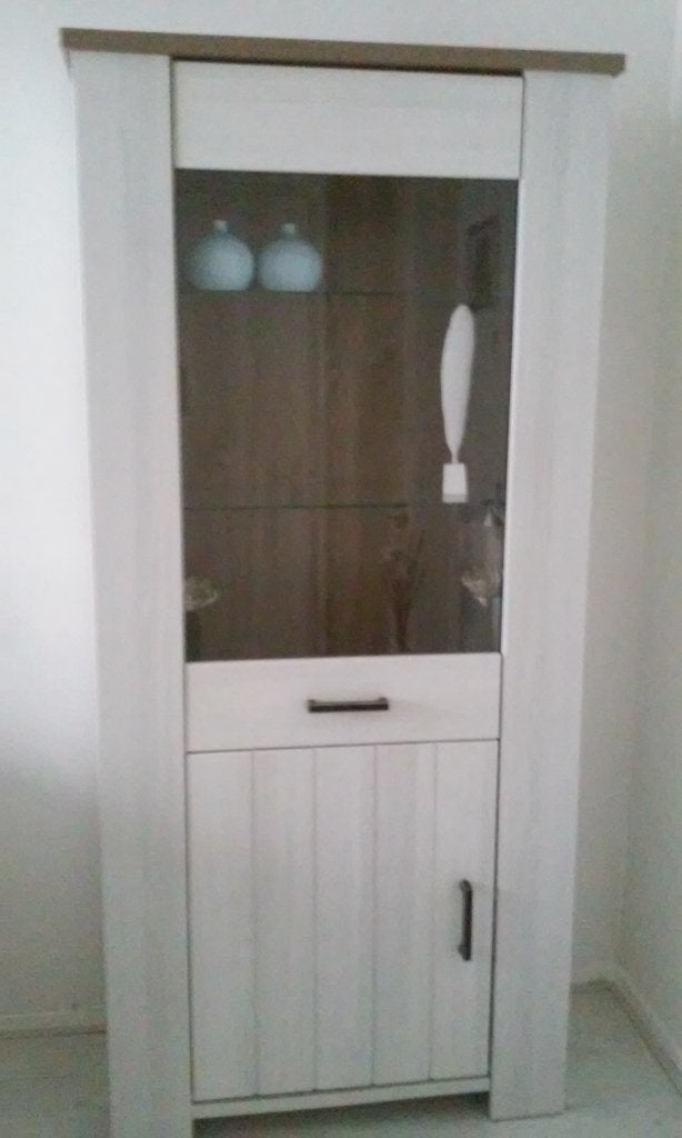 Vitrinekast Cardiff, Ophalen, Met deur(en), 50 tot 100 cm, Zo goed als nieuw