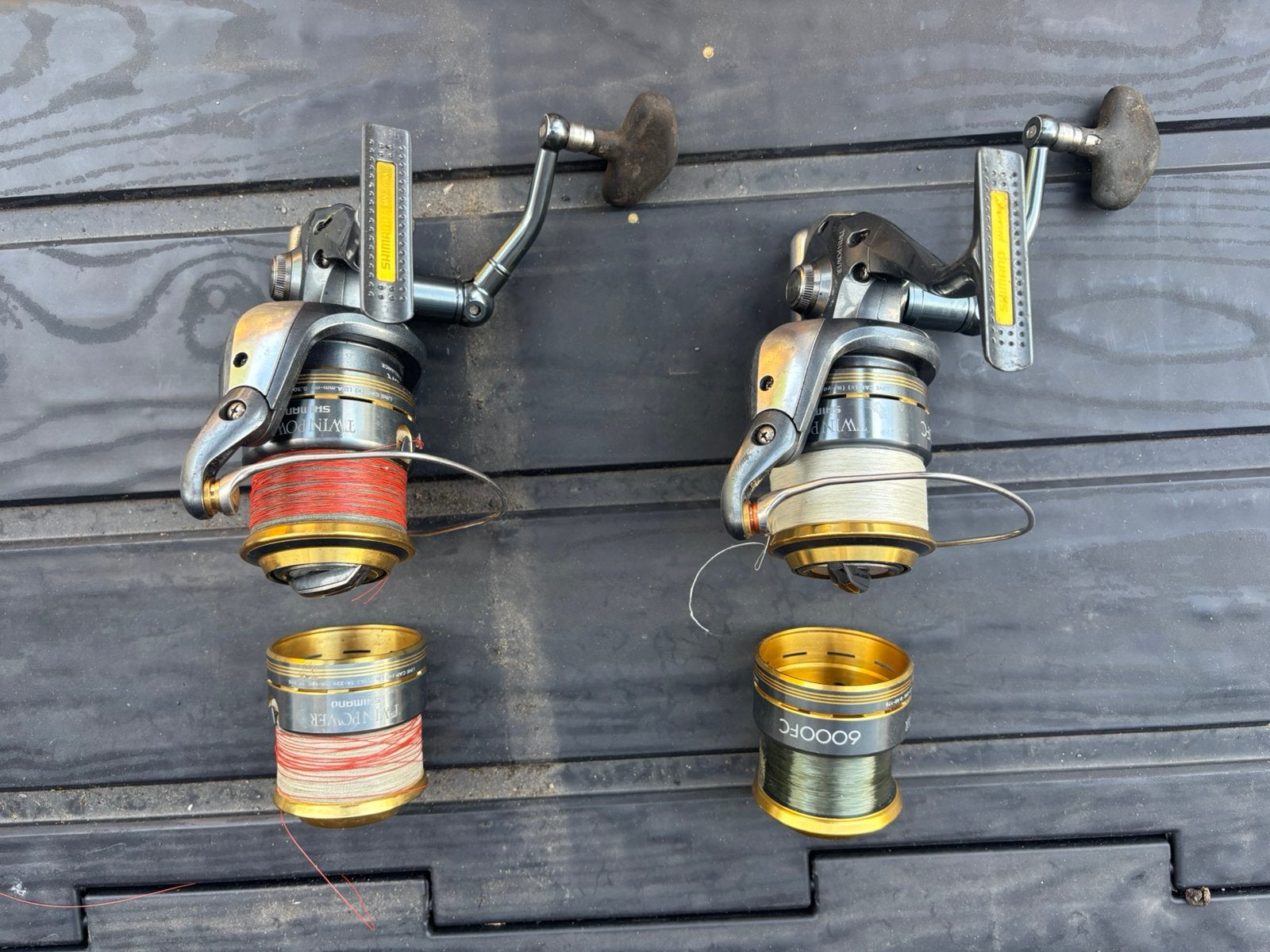 2 maal  shimano twinpower 6000 fc, Ophalen of Verzenden, Gebruikt, Molen