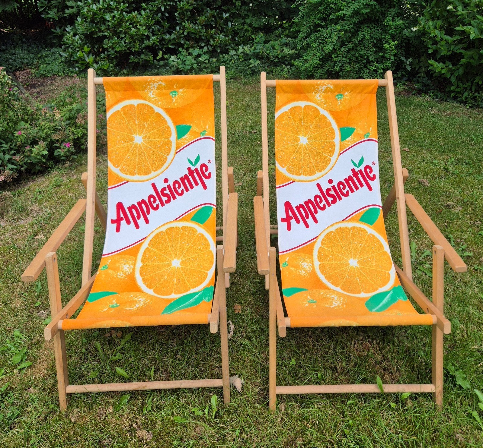 Vintage Appelsientje strandstoelen, Caravans en Kamperen, Ophalen, Campingstoel