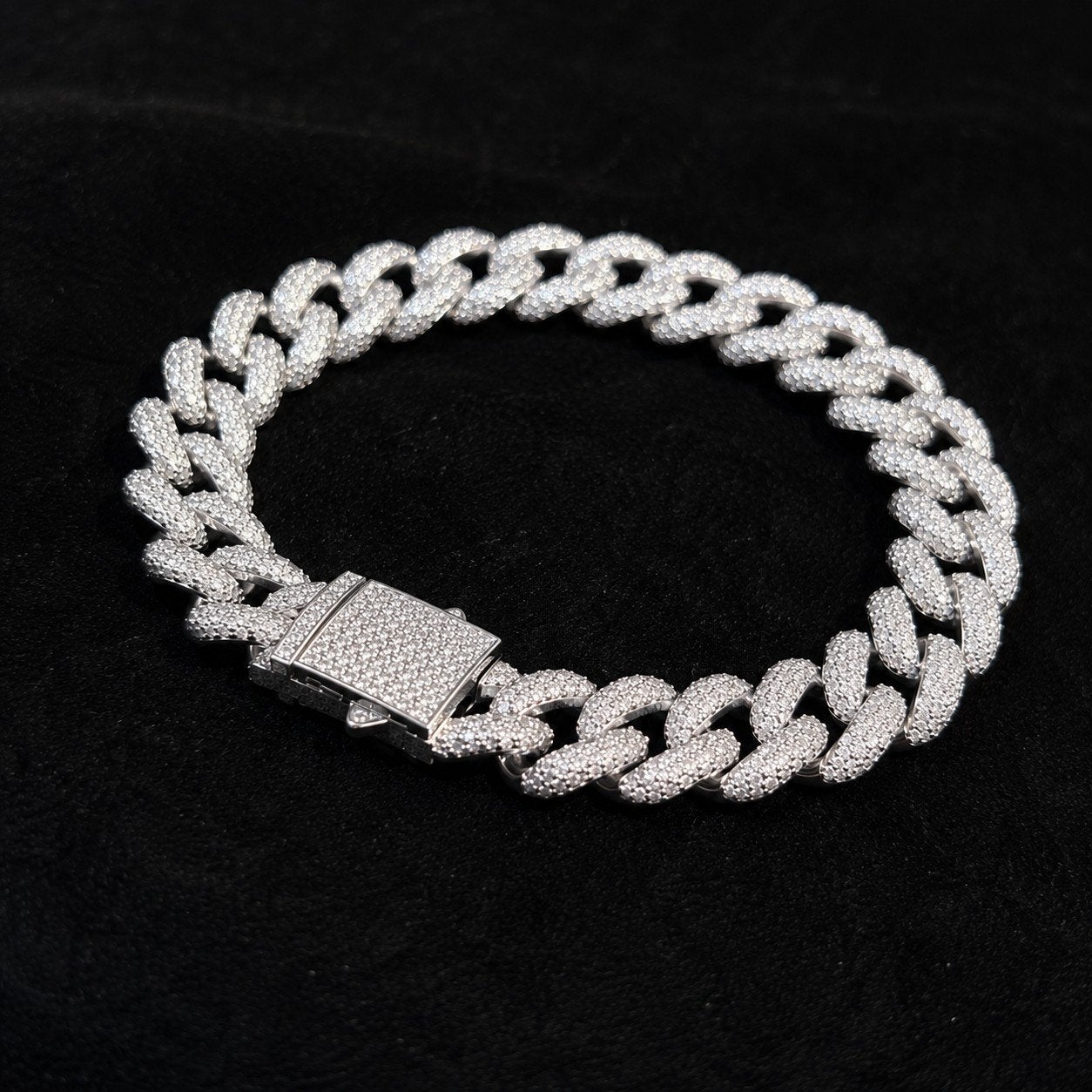 Iced Cubana bracelet, Met kristal, Nieuw, Ophalen of Verzenden, Zilver