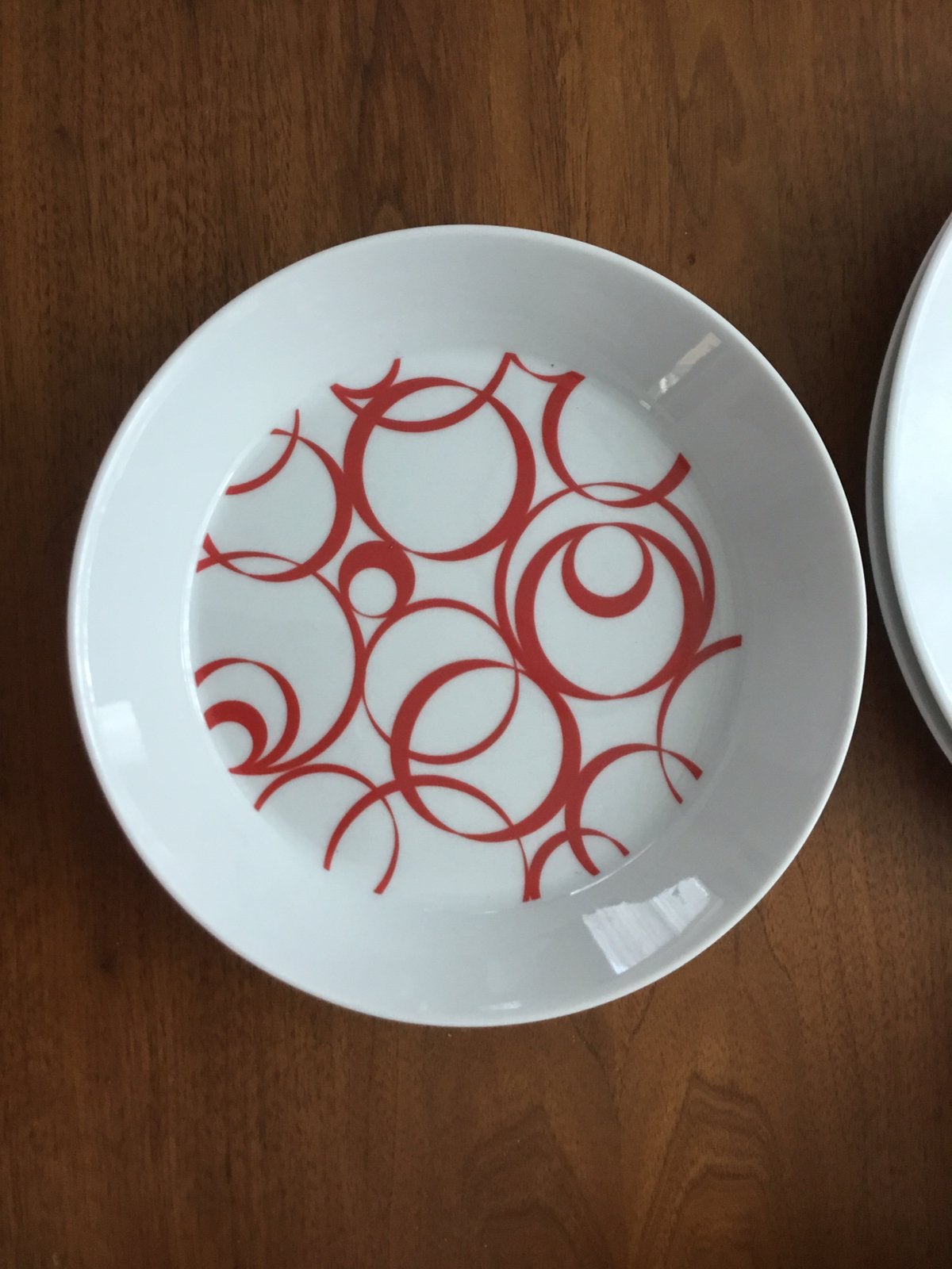 ARZBERG TRIC , wit  + rood CURLS, Huis en Inrichting, Keuken | Servies, Ophalen of Verzenden, Zo goed als nieuw, Bord(en), Overige stijlen