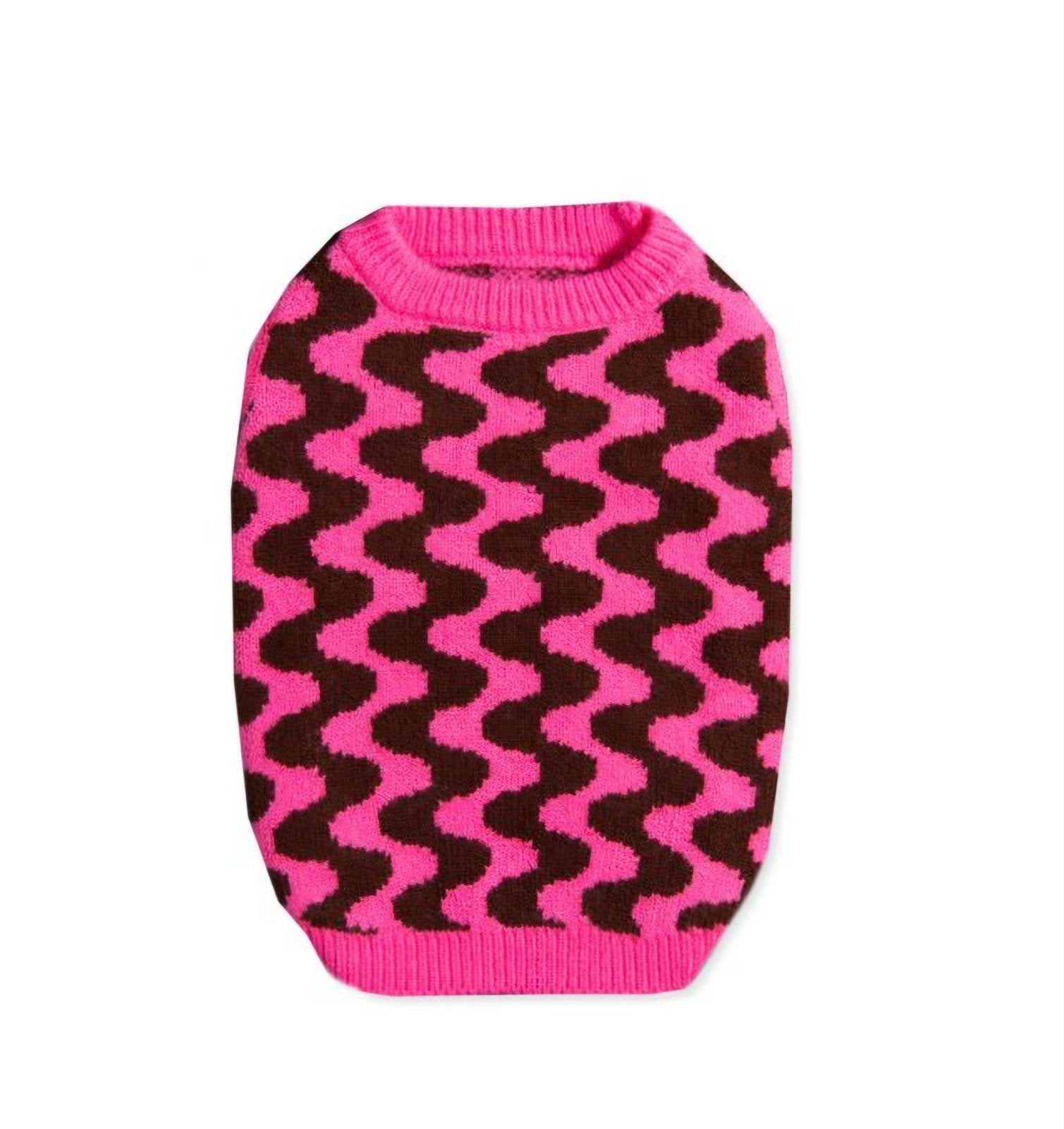 Honden trui roze/ bruin met wavey print van Dogguo maat M, Overige merken, Verzenden, Hondentrui, Nieuw