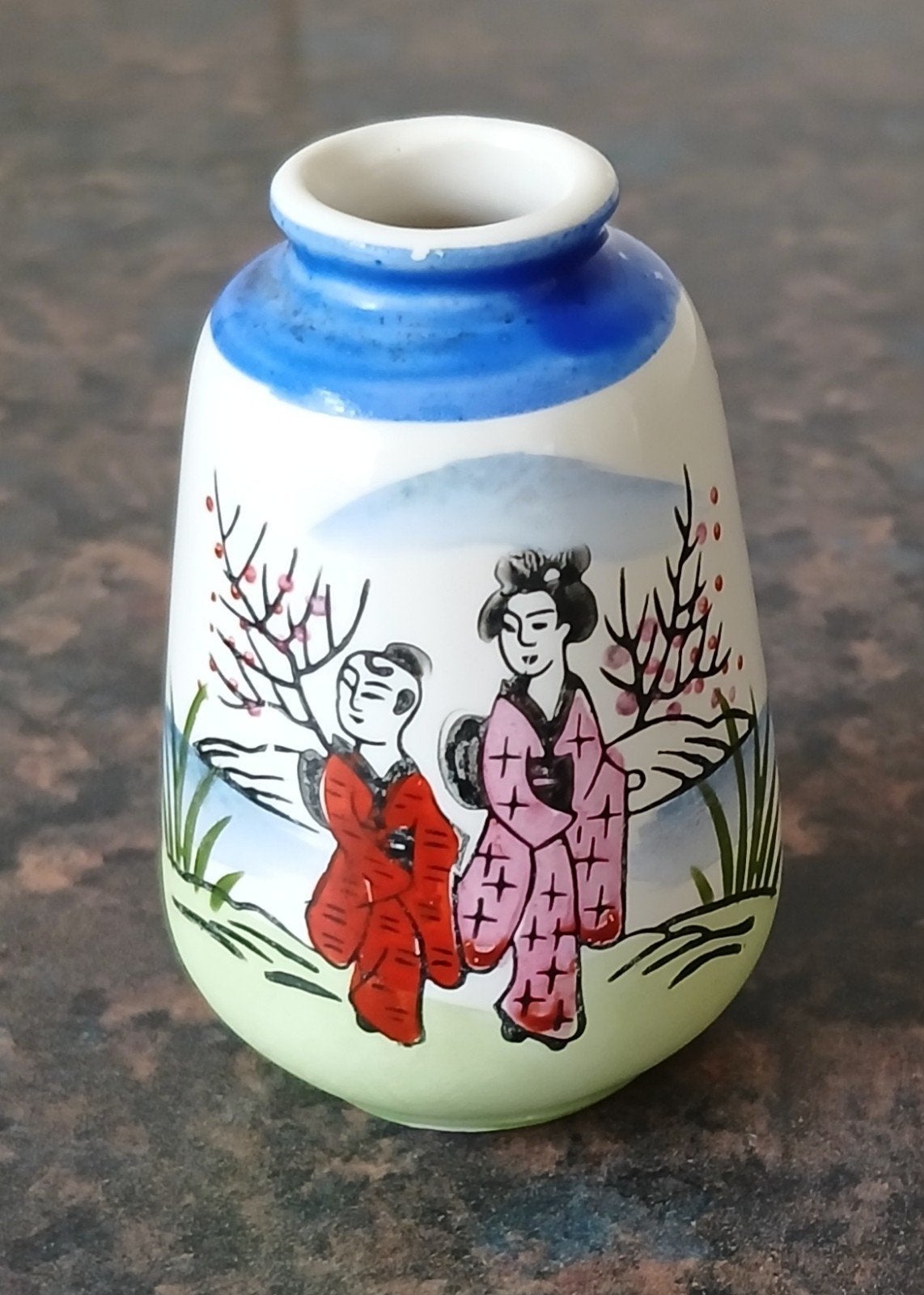 Vintage Action-Lobeco Japan Geisha miniatuur vaasje, Antiek en Kunst, Antiek | Vazen, Ophalen of Verzenden