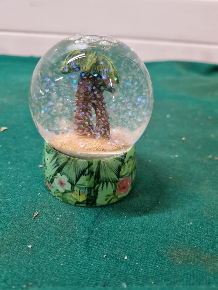 sneeuwbol met palmboom glas, Diversen, Kerst, Ophalen of Verzenden, 'T Olde Gre-j, Info@toldegrej.nl, Endepoelstraat 20f Didam