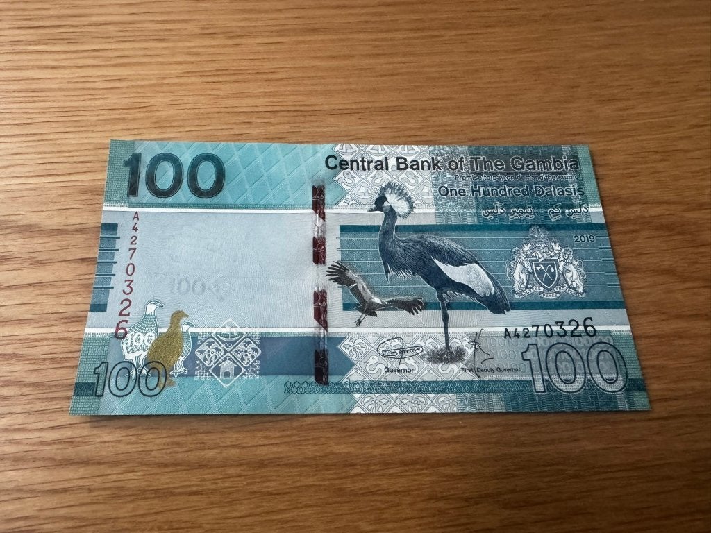 UNC biljet 100 Dalasis Gambia, Verzenden, Overige landen, Los biljet