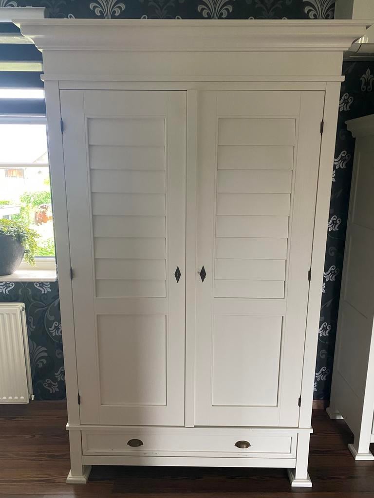 Set linnenkast & bureau - Bateau-wit //kinder-tienerkamer, Ophalen, Gebruikt, Kast, 50 tot 70 cm