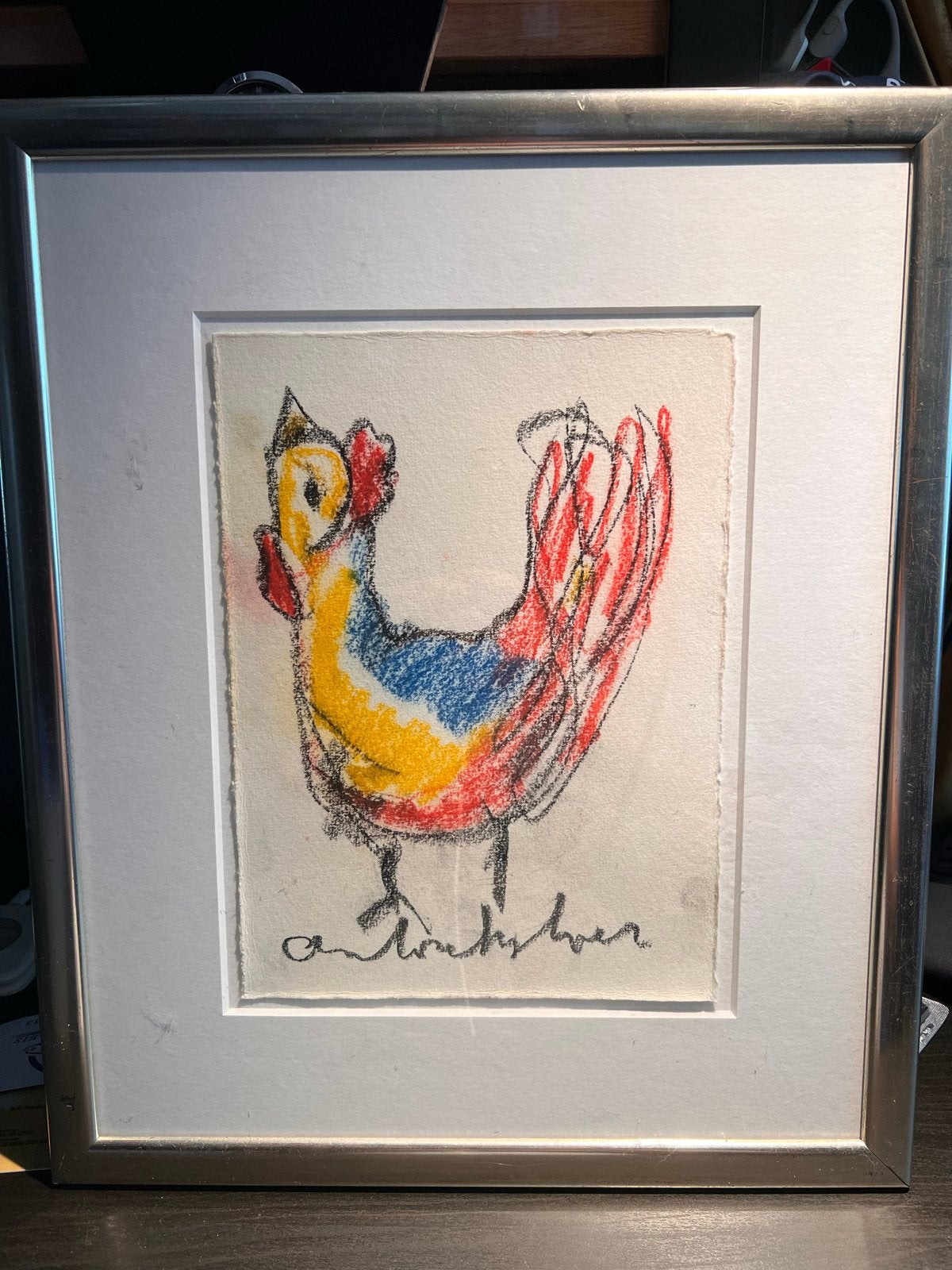 Originele Anton Heyboer - Haan (gekocht bij de Bijenkorf), Expressionistisch, Dieren, Ophalen of Verzenden, Gesigneerd