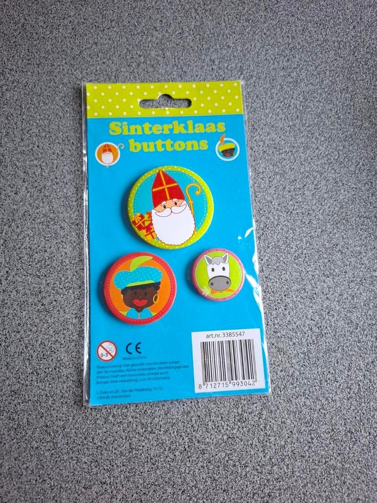 Sinterklaas buttons, Diversen, Ophalen of Verzenden, Nieuw