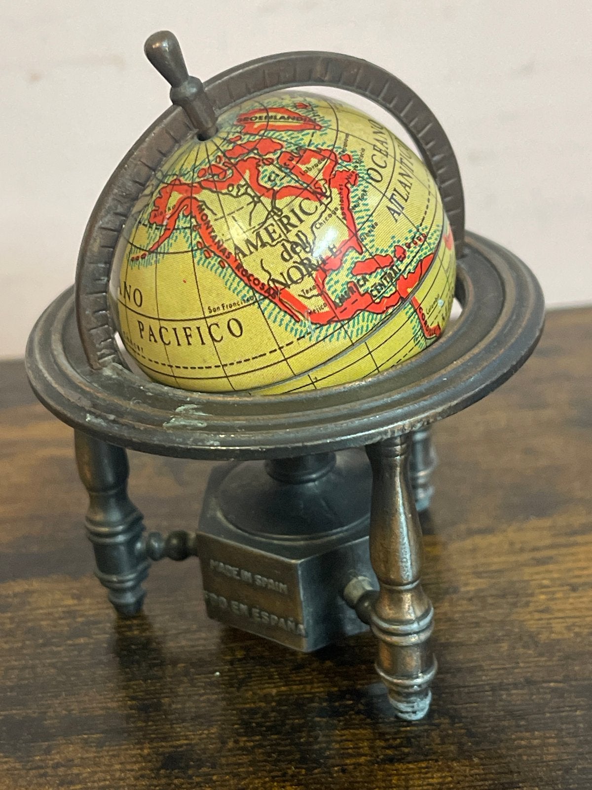 Vintage Wereldbol Puntenslijper, Gebruikt, Draaibaar, Overige typen, Ophalen of Verzenden