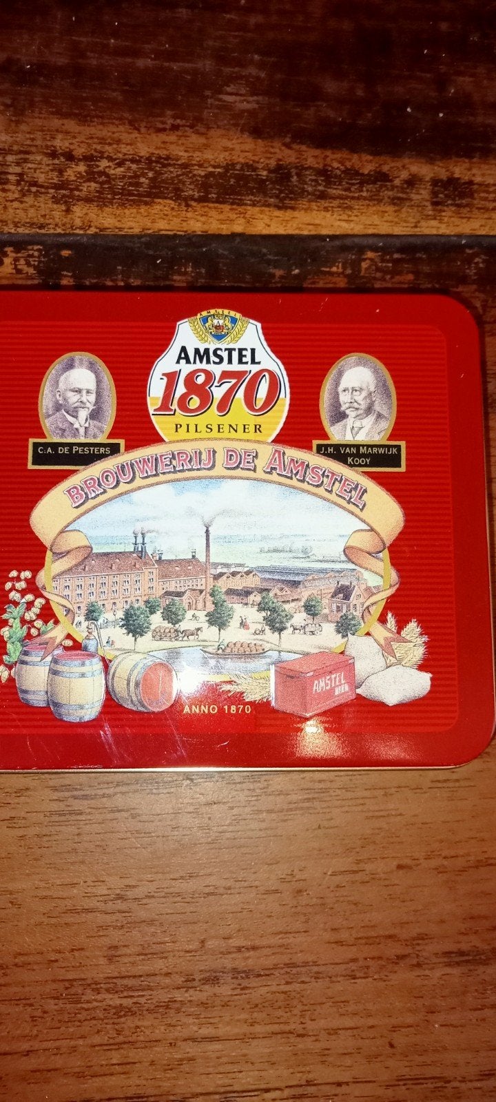 Amstel Bier 1870 blikje met viltjes - Brouwerij De Amstel, Ophalen of Verzenden, Nieuw, Viltje(s), Amstel
