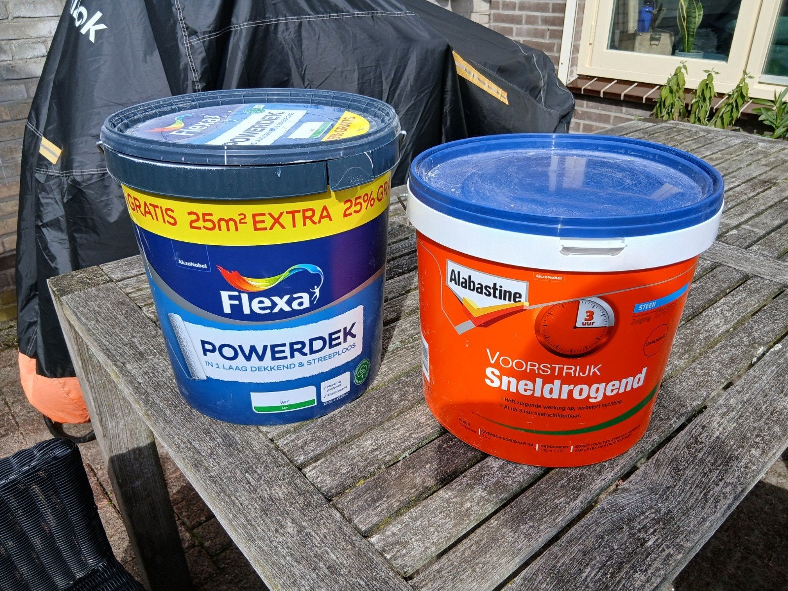 Flexa Powerdek en Alabastine Voorstrijk, Doe-het-zelf en Verbouw, Ophalen, 5 tot 10 liter, Wit, Verf