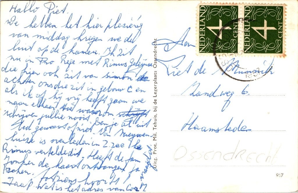 Ossendrecht - 10 oude ansichtkaarten o.a. Legerplaats, Verzamelen, Verzenden, 1940 tot 1960, Gelopen, Noord-Brabant