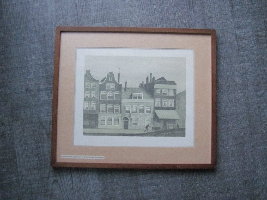 Mart Kempers - 1980 - Amsterdam, Ingelijst, 22 cm, 1950 - 1999, Stadsgezicht