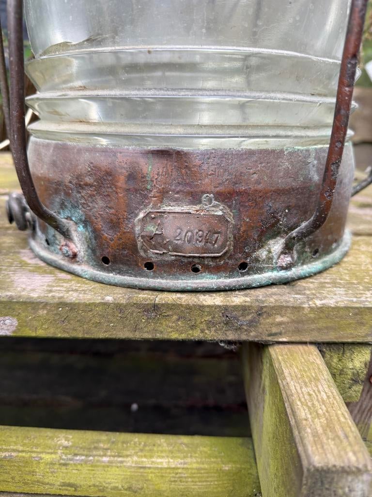 Scheepslantaarn - Vintage Scheepslantaarn, Antiek en Kunst, Antiek | Lampen, Ophalen of Verzenden