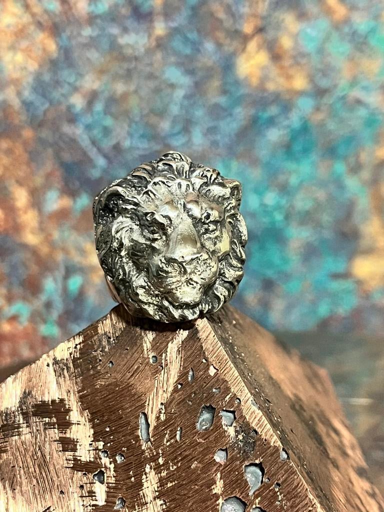 Zware massieve zilveren heren ring 60+ gram! Leeuwen kop, Sieraden, Tassen en Uiterlijk, Ringen, 20 of groter, Nieuw, Ophalen of Verzenden