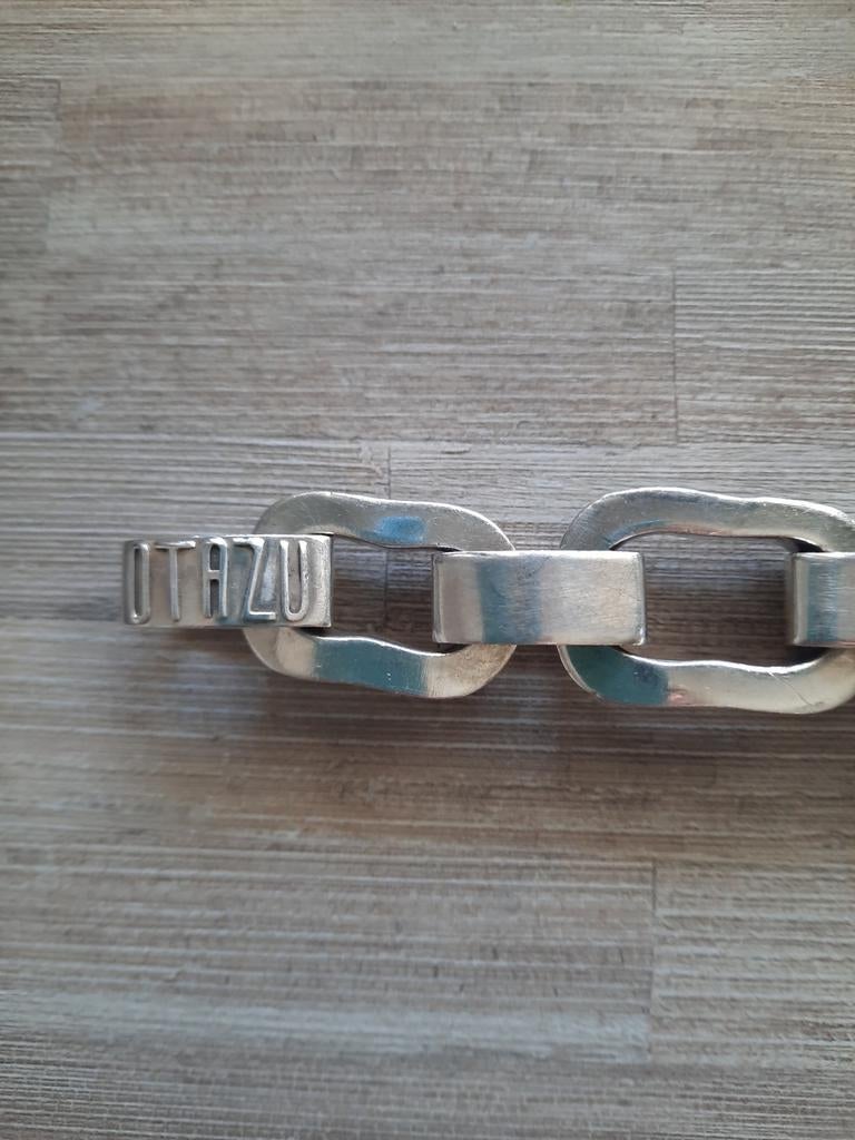 Otazu origineel zilveren armband met grote schakels, Ophalen, Gebruikt, Zilver, Zilver
