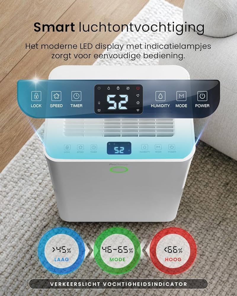 Pro Breeze OmniDry 20L/dag Grote Compressor Dehumidifier, Ophalen of Verzenden, Zo goed als nieuw, Luchtreiniger
