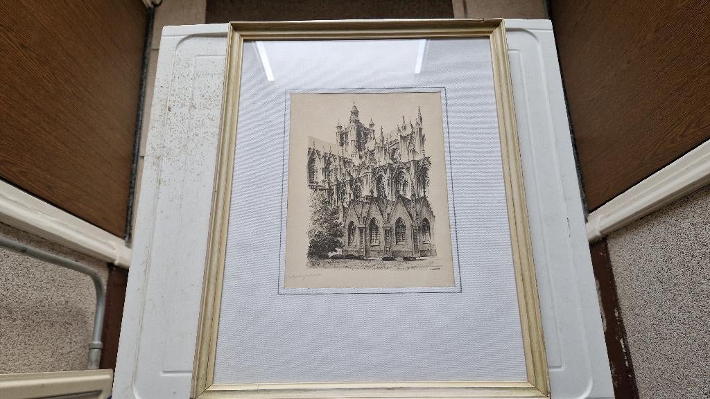 oude litho den bosch in oude lijst, Ophalen of Verzenden
