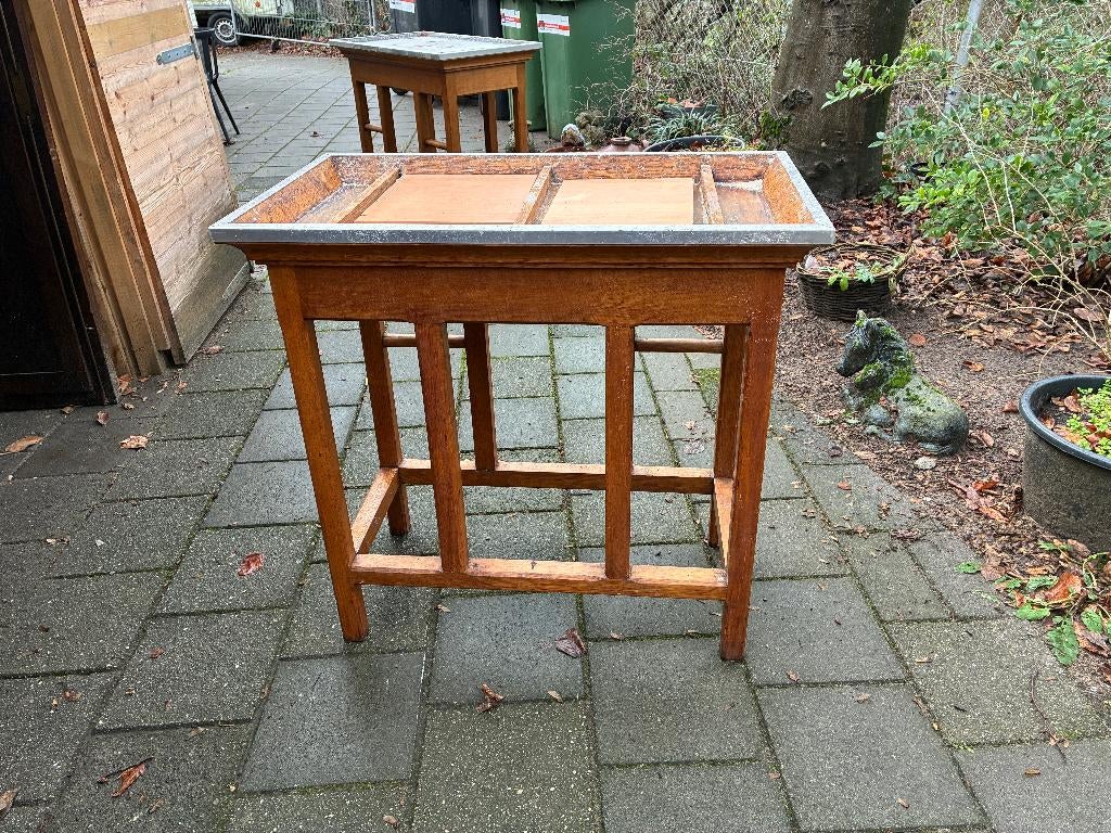 brocante kaarsentafeltje, side table, Display tafel, Antiek en Kunst, Ophalen