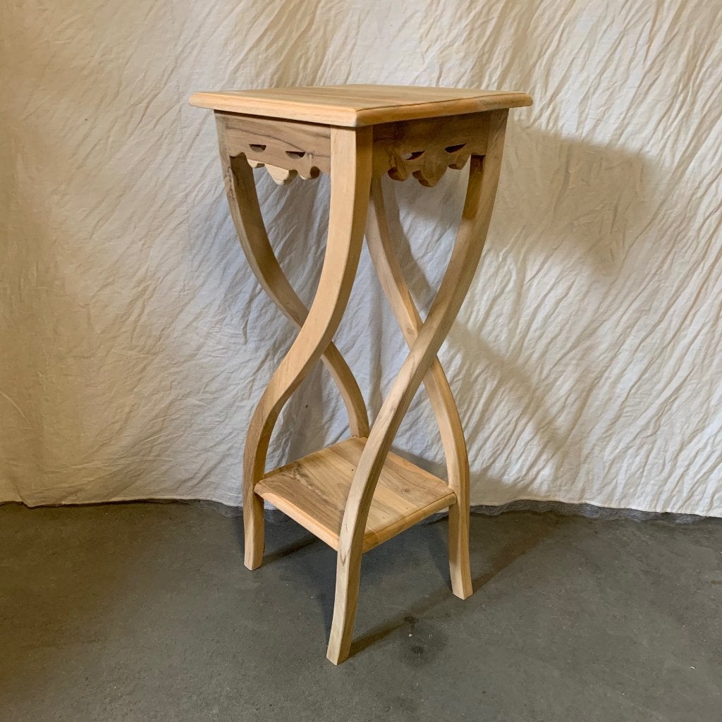 houten bijzettafel teak 30 x 30 cm - Gratis bezorgd, TTM Wonen, Meubels – (Perzische) Tapijten en Woonaccessoires, Minder dan 55 cm