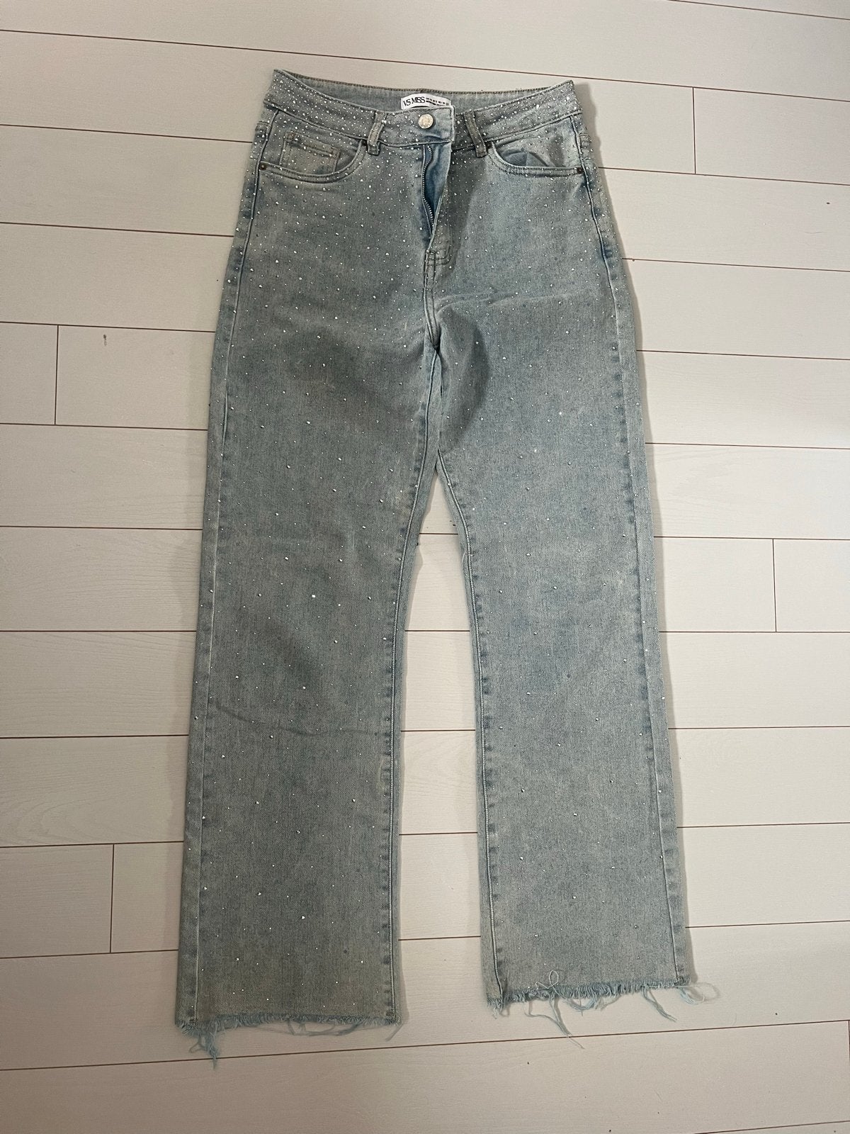 VS MISS Jeans met strass steentjes - Maat W30/W32, Ophalen of Verzenden, Zo goed als nieuw, Blauw, W30 - W32 (confectie 38/40)