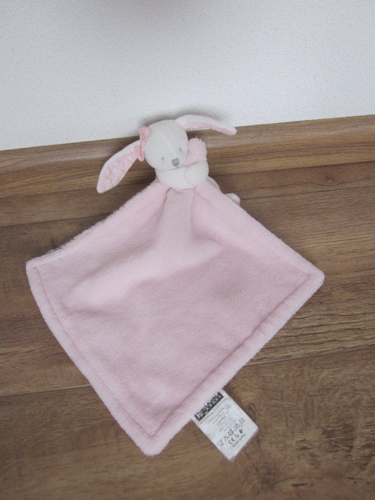Maison du Monde meubles et décoration roze-wit doek konijn, Kinderen en Baby's, Speelgoed | Knuffels en Pluche, Overige merken