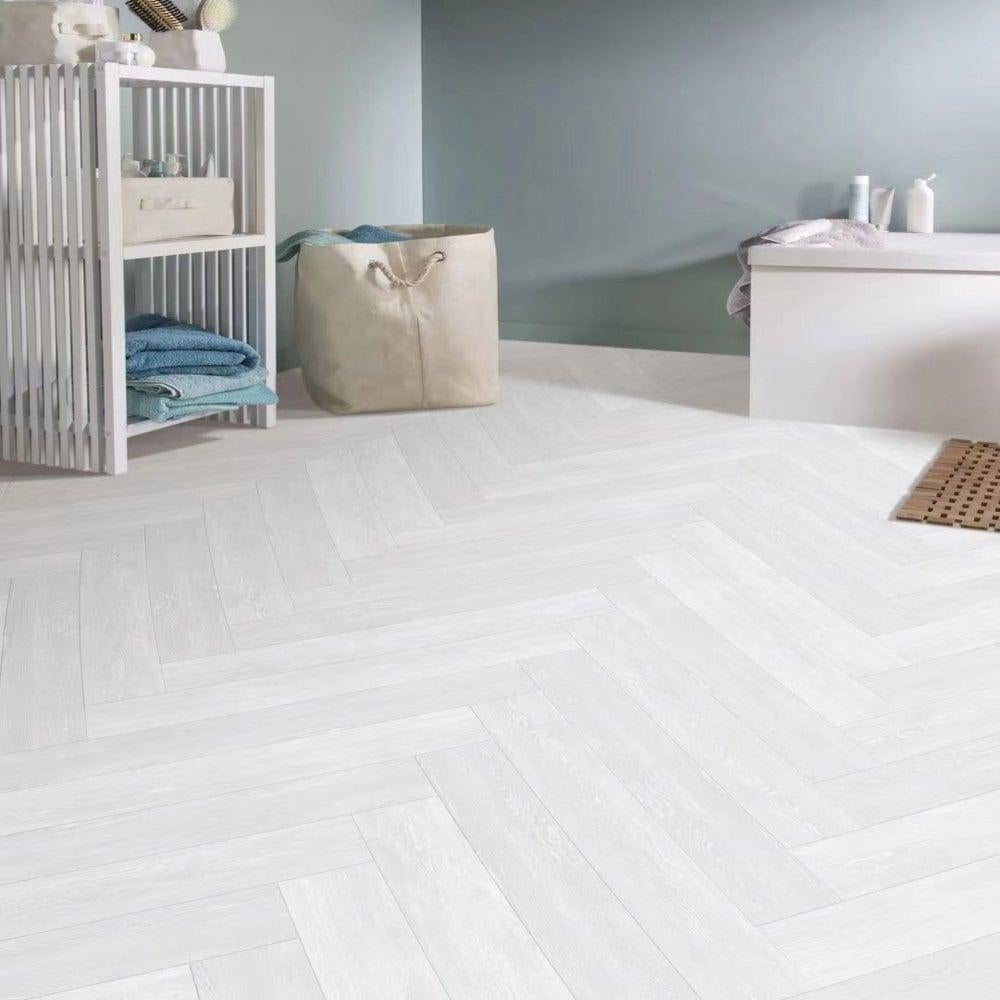 PVC klik visgraat MET ondervloer l ENKEL AFHAAL l €9,90, Crème, 75 m² of meer, HERRINGBONE, Nieuw