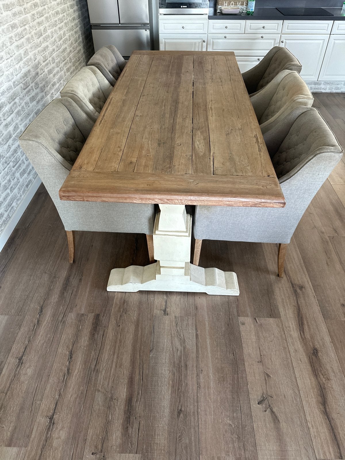 Grote Kloostertafel 240x100 cm met optionele stoelen, Huis en Inrichting, Ophalen, Gebruikt, 100 tot 150 cm, 200 cm of meer