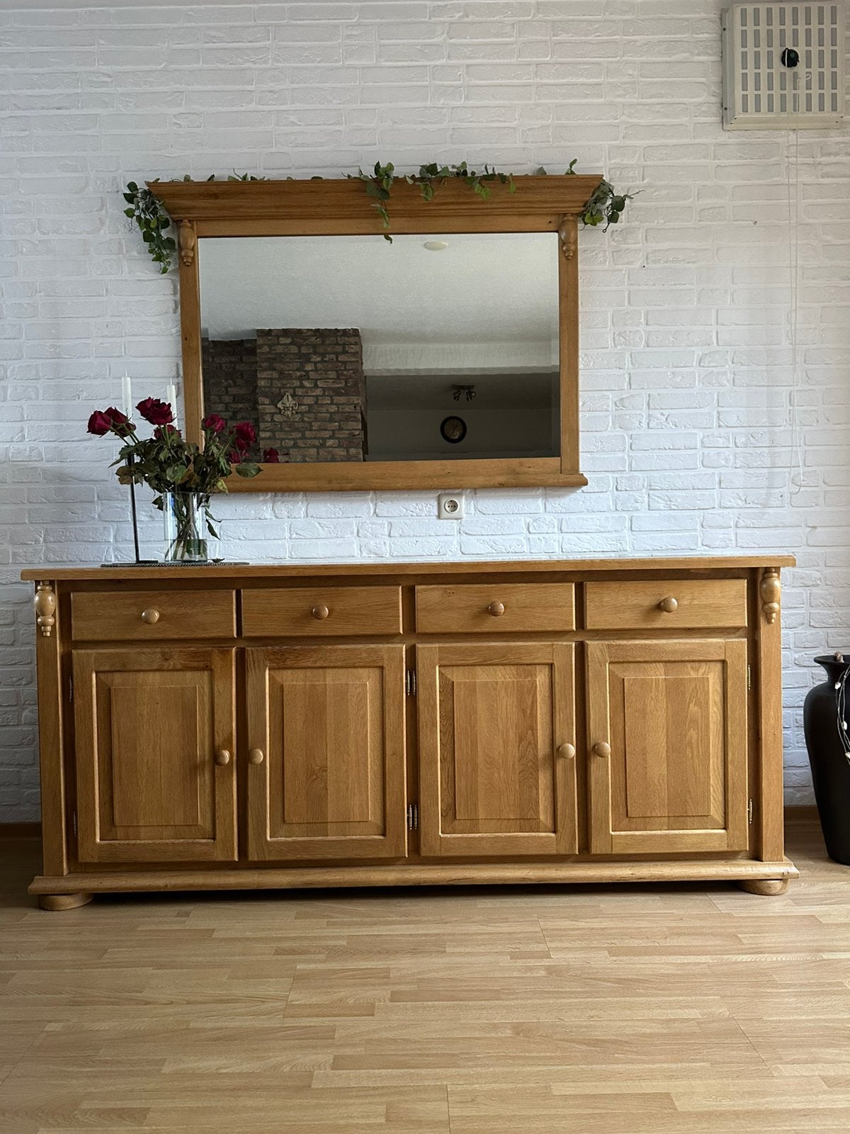 Dressoir kast met spiegel, Ophalen, Gebruikt, Met lade(s), 200 cm of meer