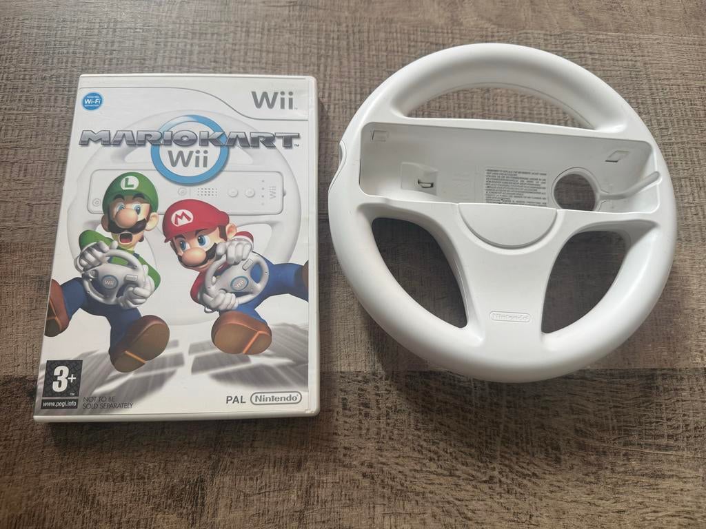 Mario Kart Wii met stuur - Raceplezier voor iedereen!, Gebruikt, Racen en Vliegen, Eén computer, Ophalen of Verzenden