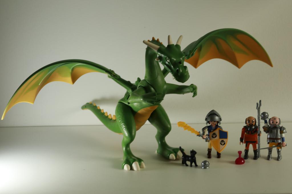 PLAYMOBIL grote groen Draak met 3 poppetjes, Super 4 9001, Ophalen of Verzenden, Zo goed als nieuw, Complete set