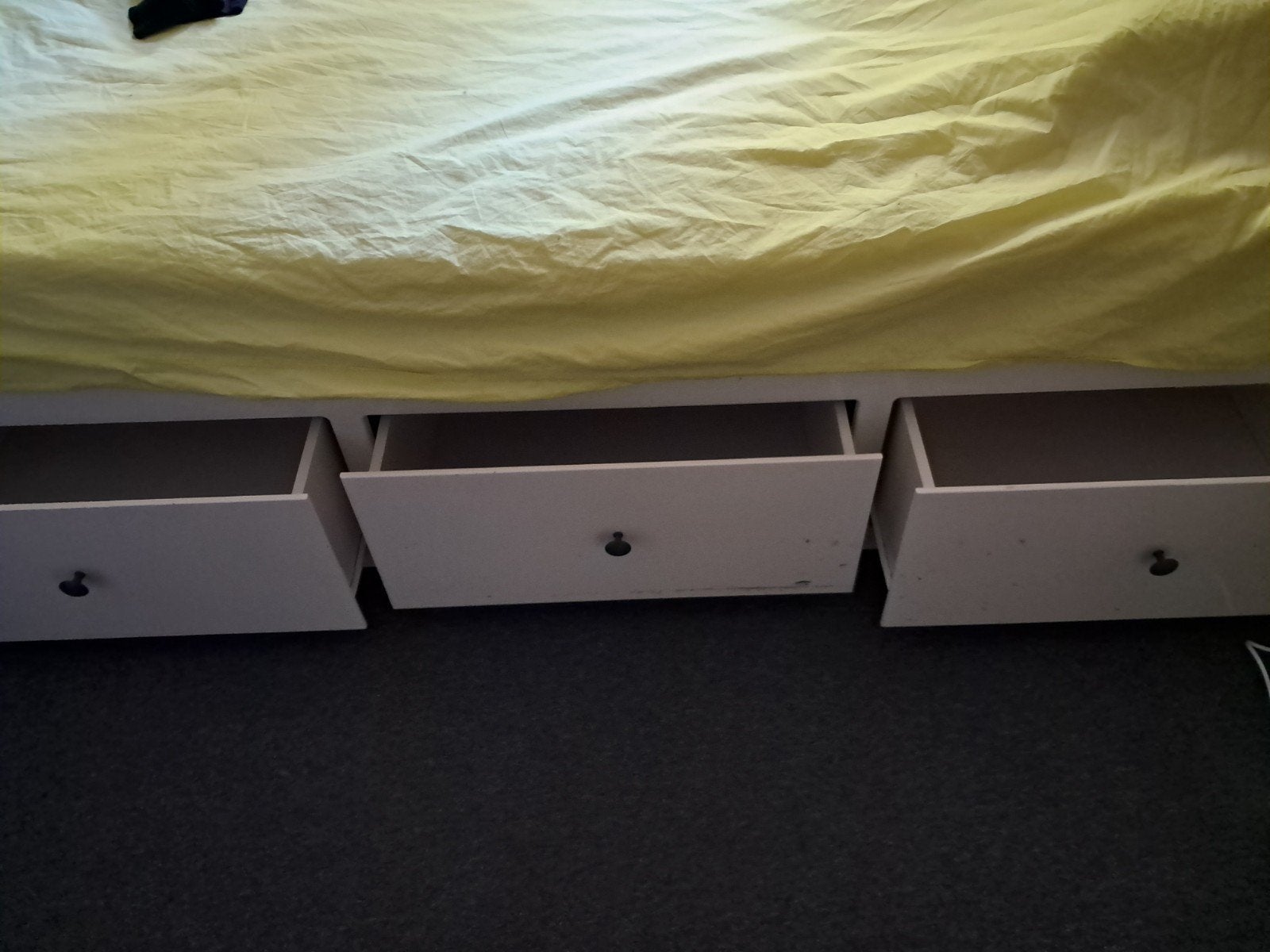 IKEA HEMNES bed met 3 lades - Wit, Ophalen, Scandinavisch, Klassiek, Wit, Tweepersoons