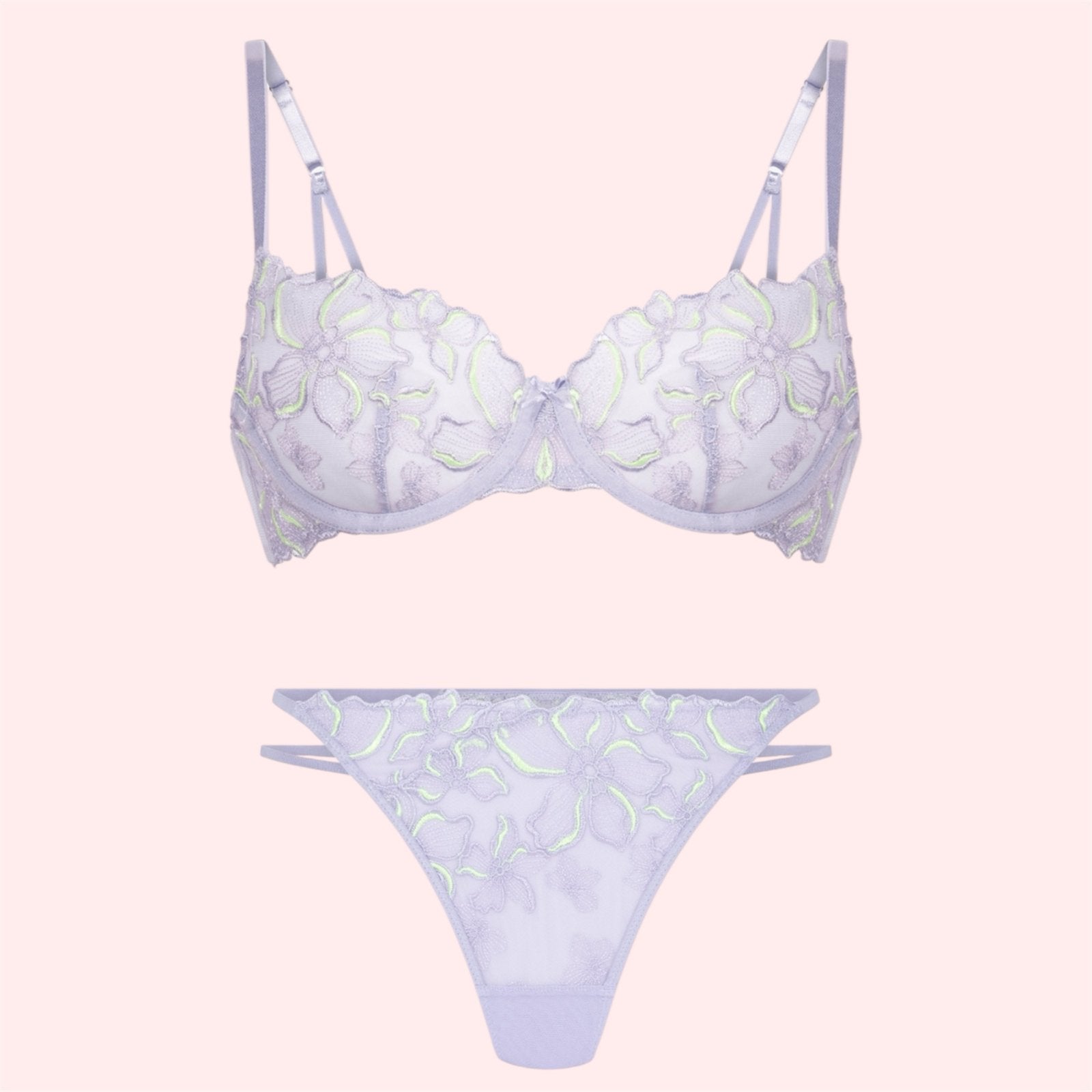 Hunkemöller setje: BH 75C & string S - Nooit gedragen, Ophalen of Verzenden, Paars, Setje