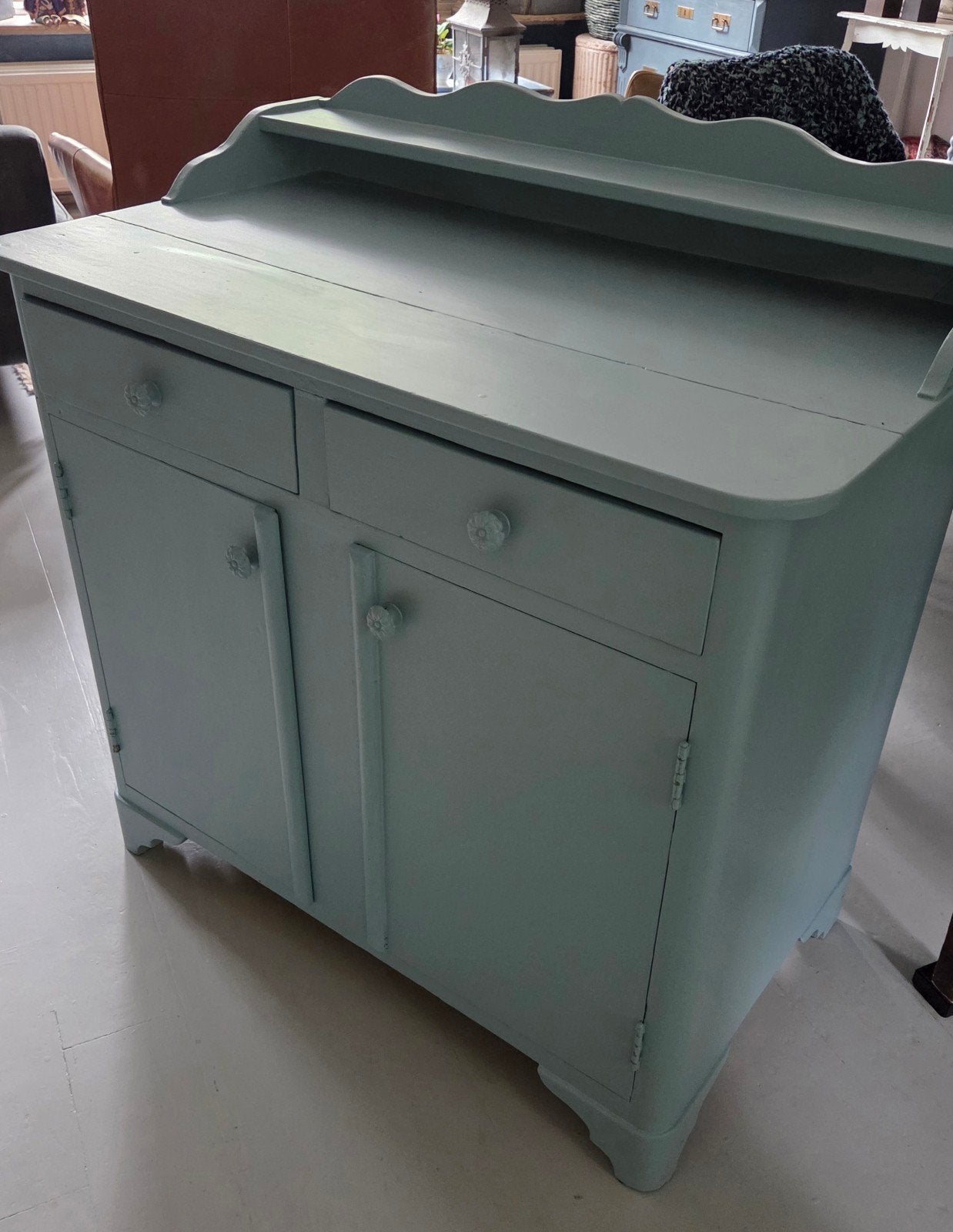 Brocante oude houten kast,dressoir of commode met 2 laden, Ophalen