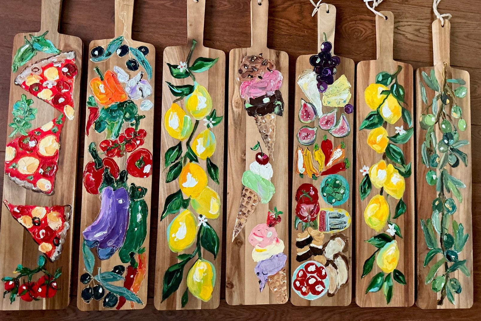 Borrelplanken ~ kunst schilderingen ~ atelier, Ophalen, Zo goed als nieuw, Minder dan 50 cm, Schilderij